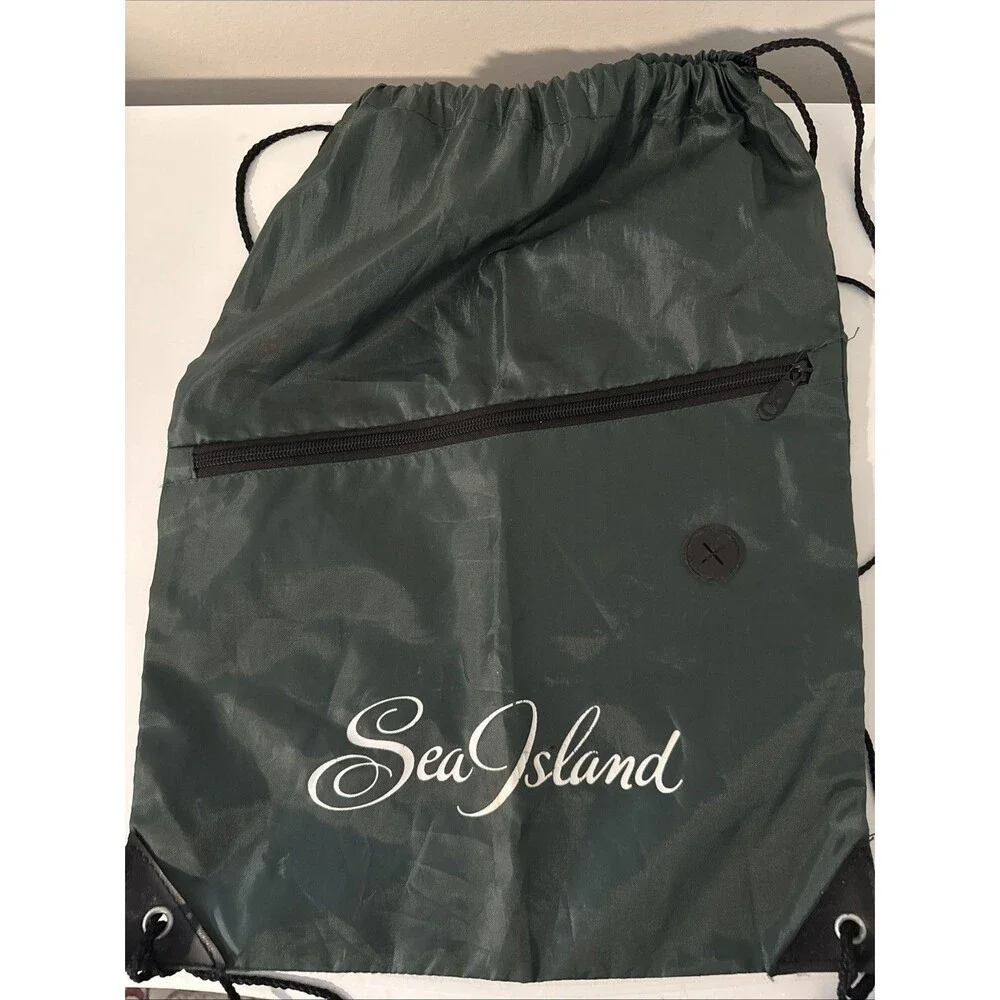 Sea Island Coastal Golf Resort GA Green Drawstring Beach Gym Workout Bag
